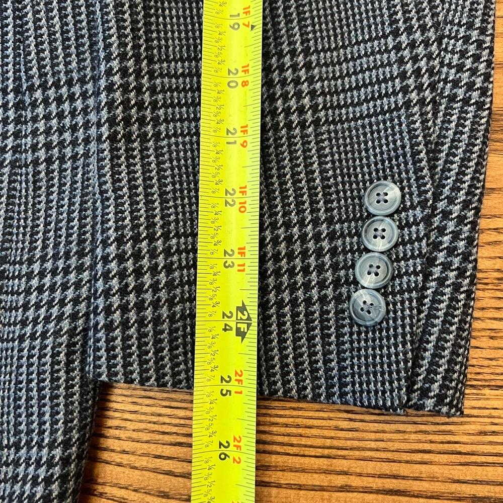 Vintage 80s Polo University Club Ralph Lauren Blue Herringbone Wool Blazer - Picture 10 of 12